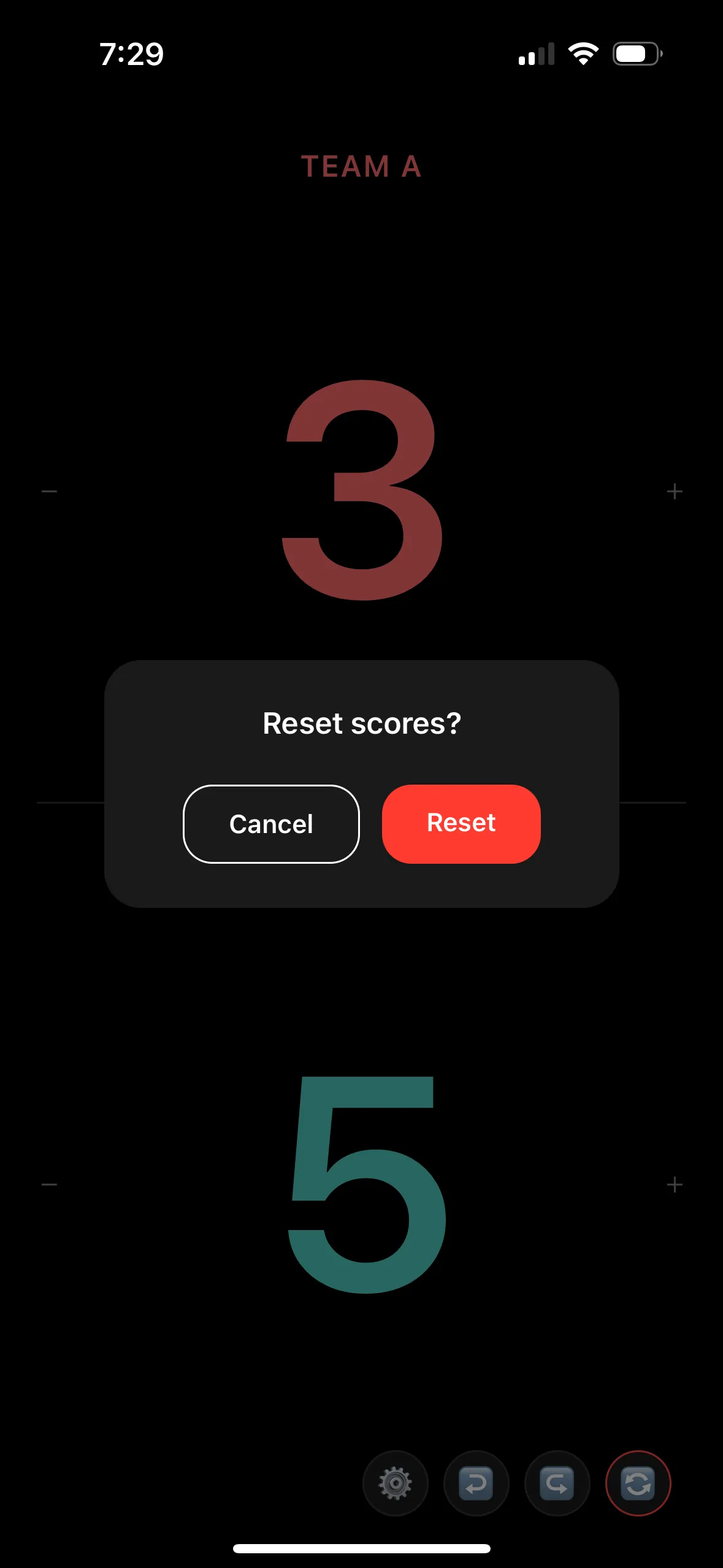 Reset Score